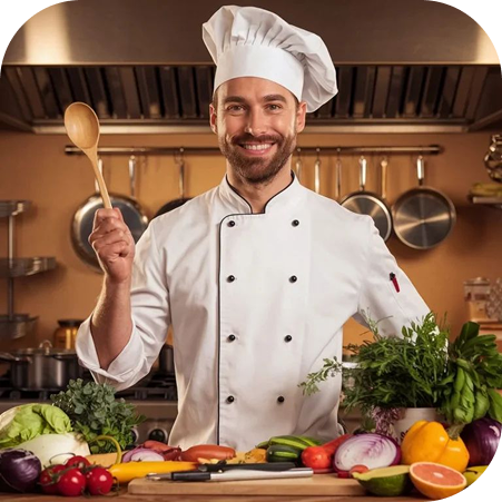 Michelin-starred chef preparing fresh ingredients